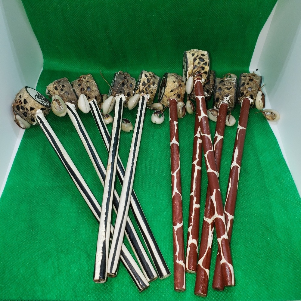 Animal print pencils with mini-drum